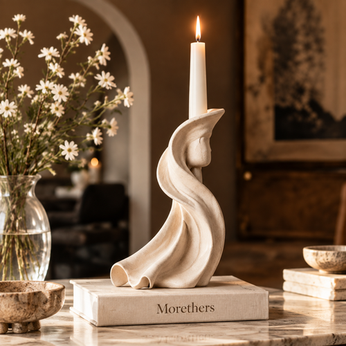 Morethers Abstract Flowing Figure Taper Candle Holder