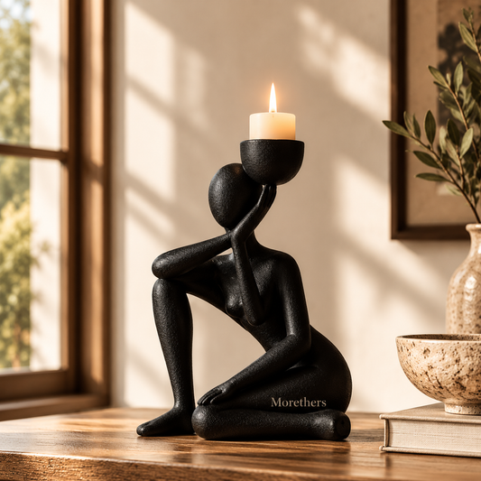Morethers Abstract Thinking Figure Tealight Candle Holder