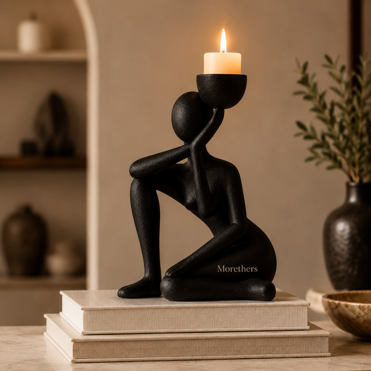Morethers Abstract Thinking Figure Tealight Candle Holder