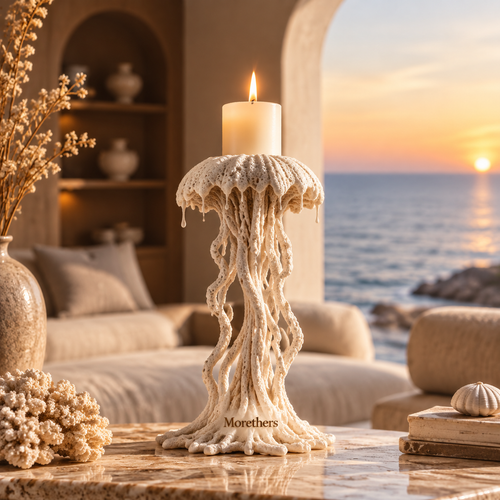 Morethers Jellyfish Coral Sculpture Pillar Candle Holder